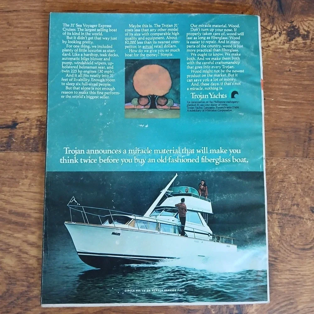 Lot Of 4 Vintage Boating Magazines 1970-1971 With Boat Show Issue Water Sailing